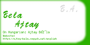 bela ajtay business card